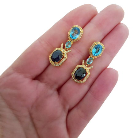 Cercei argint safir [2]