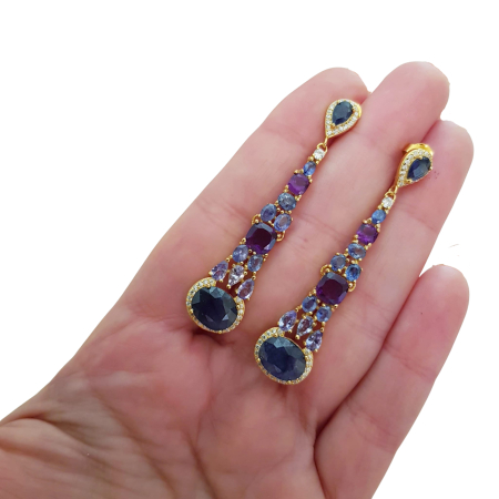 Cercei argint safir [2]