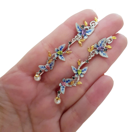 Cercei argint safir [2]