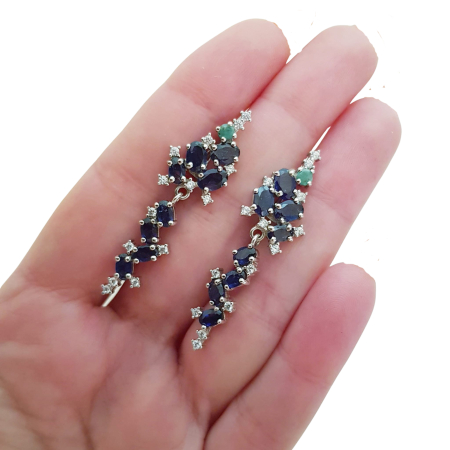 Cercei argint safir [2]