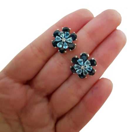 Cercei argint safir [2]