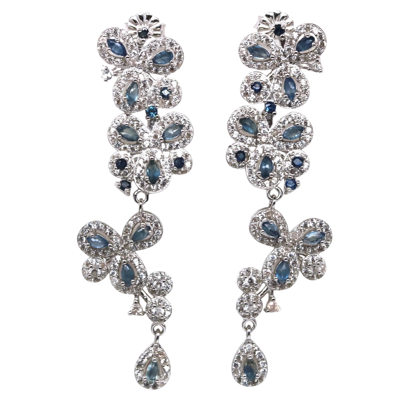 Bijuterii cu Pietre Semiprețioase si Pretioase din Argint - Cercei argint safir