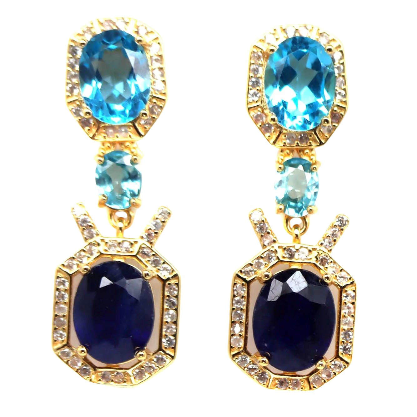 Safir - Cercei argint safir