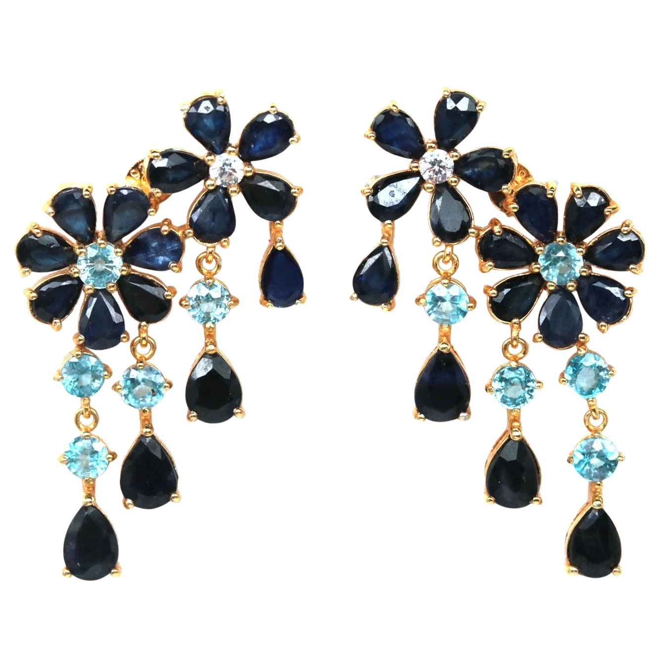 Safir - Cercei argint safir