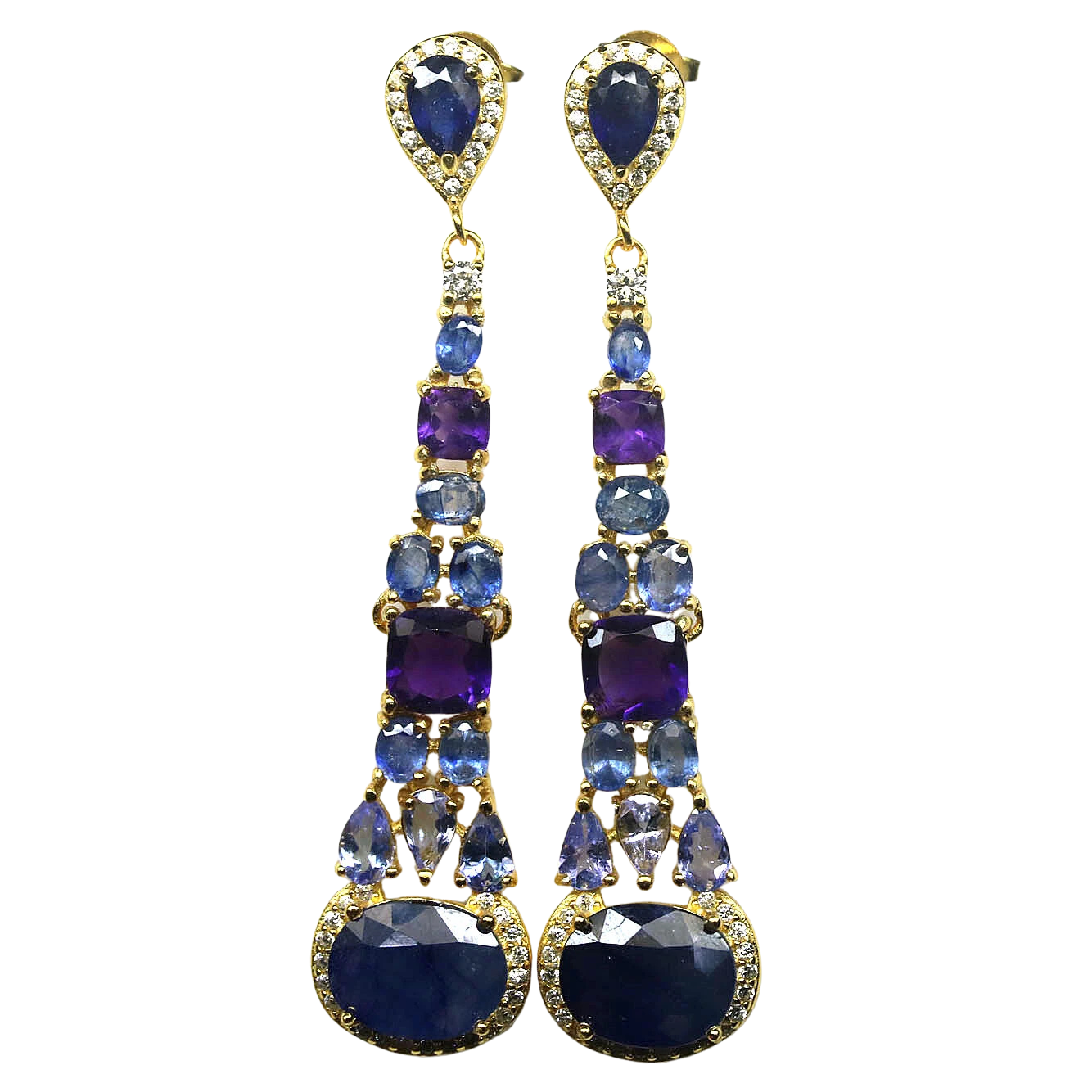 Safir - Cercei argint safir