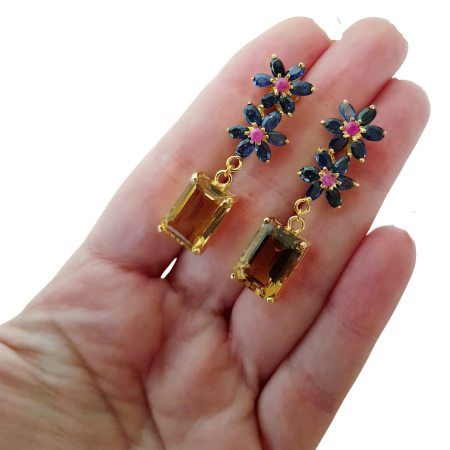 Cercei argint safir [2]