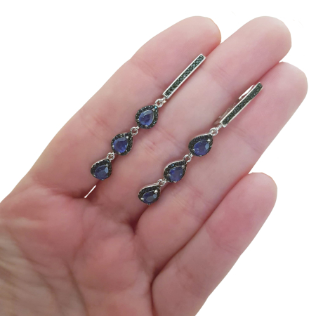 Cercei argint safir [2]