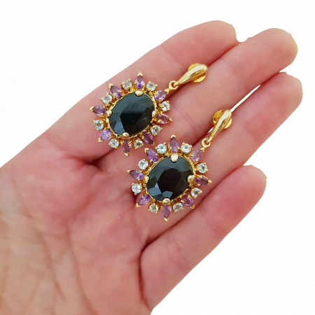 Cercei argint safir [2]