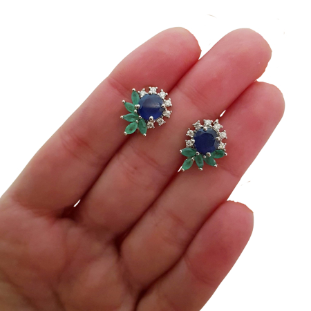 Cercei argint safir [2]