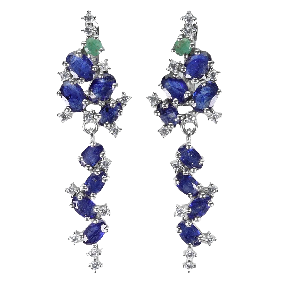 Bijuterii cu Pietre Semiprețioase si Pretioase din Argint - Cercei argint safir