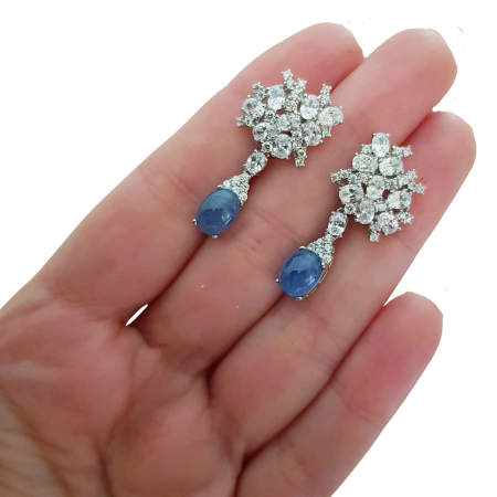 Cercei argint safir [2]