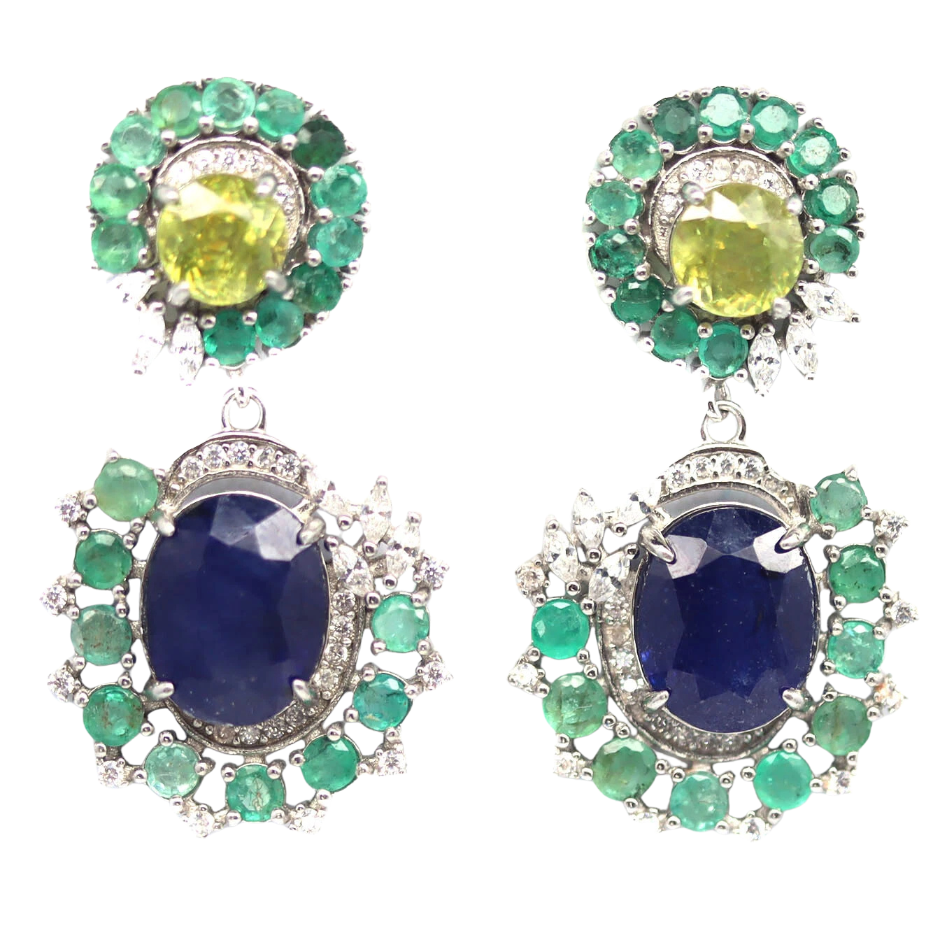 Bijuterii cu Pietre Semiprețioase si Pretioase din Argint - Cercei argint safir