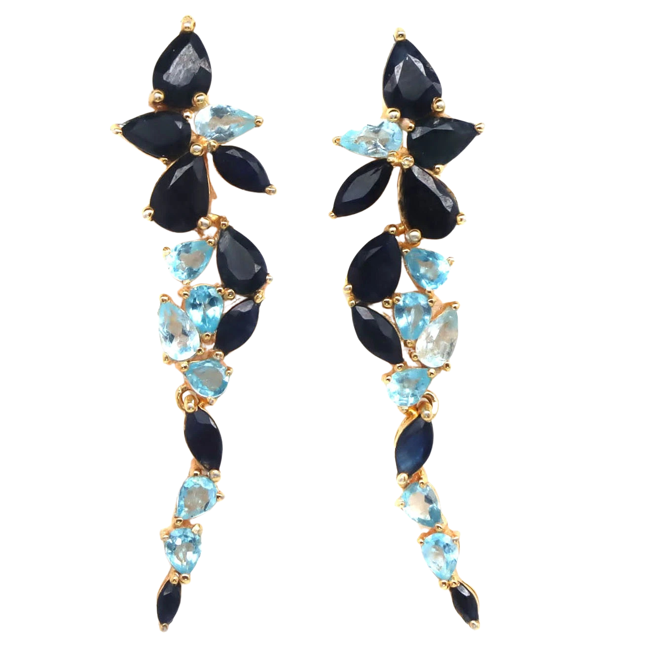 Cercei cu Pietre Semipretioase si Pietre Pretioase din Argint - Cercei argint safir