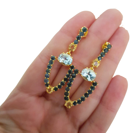 Cercei argint safir [2]