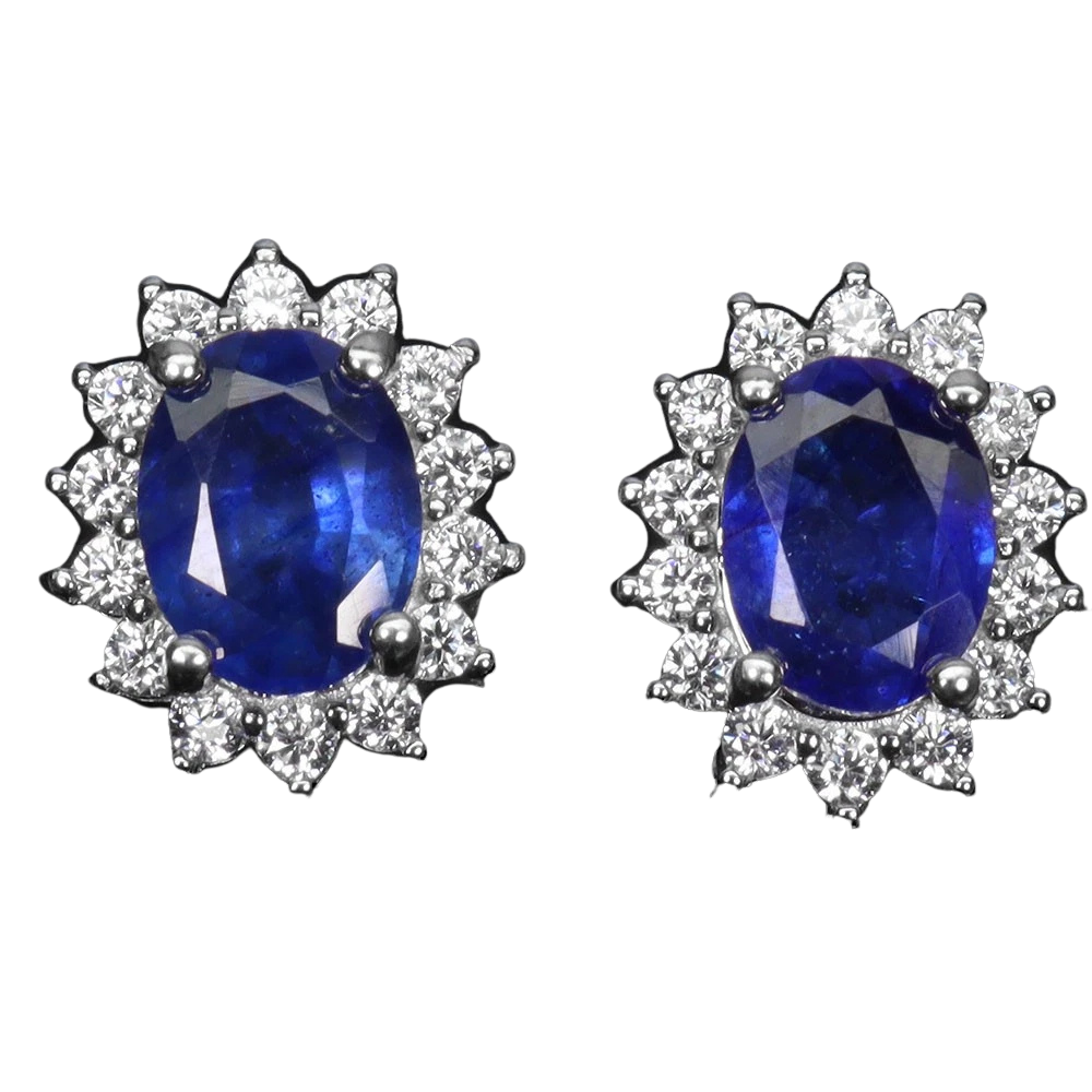 Cercei cu Pietre Semipretioase si Pietre Pretioase din Argint - Cercei argint safir