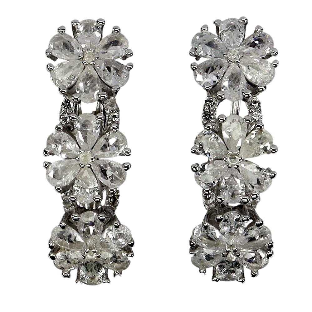 Safir - Cercei argint safir alb