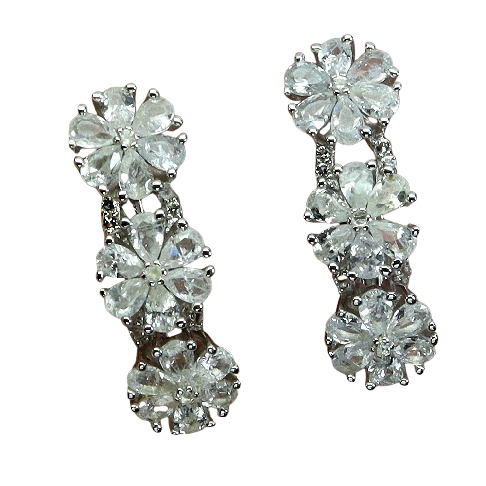 Cercei argint safir alb [2]