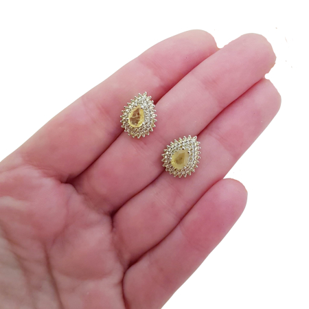 Cercei argint safir galben [1]