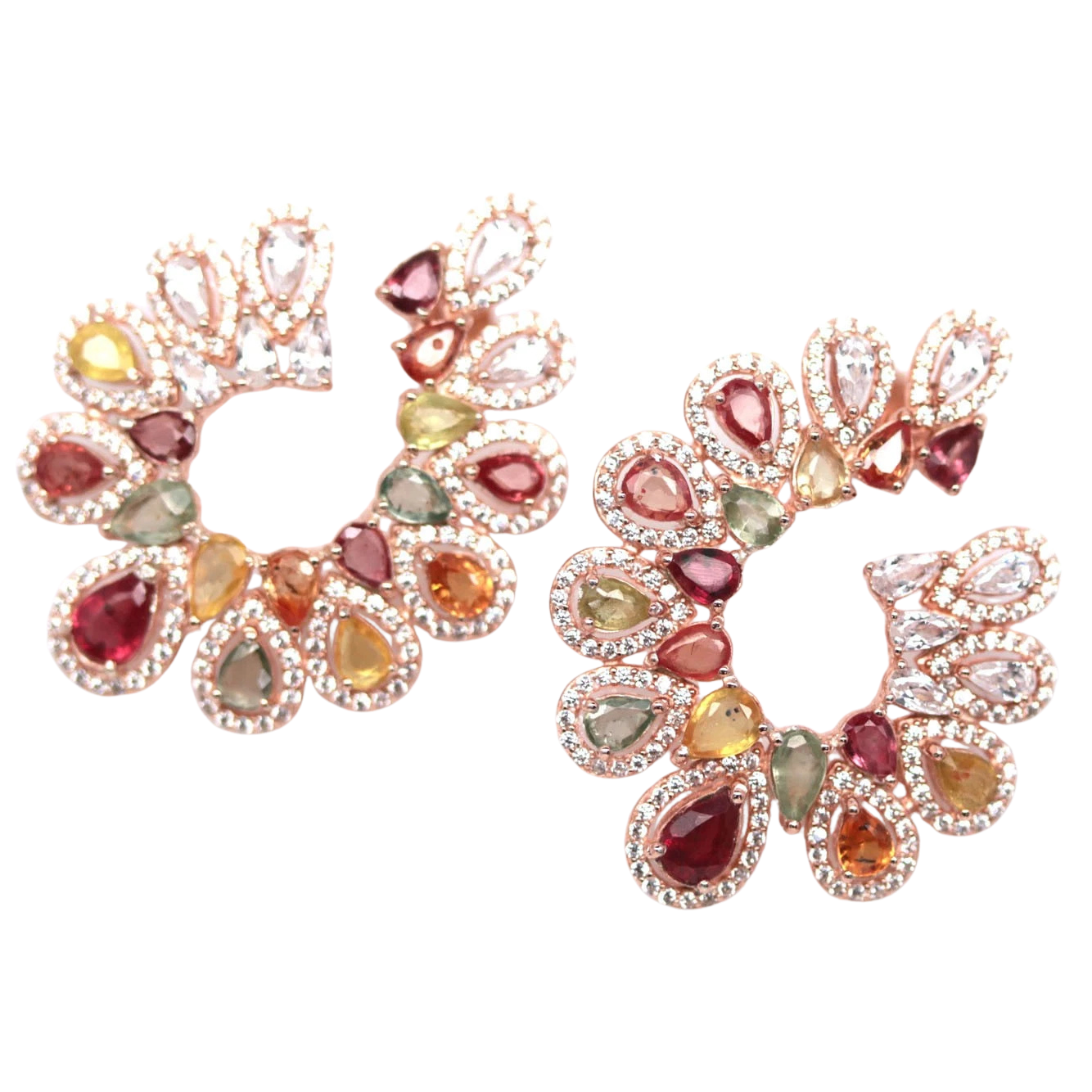 Cercei argint safir multicolor [2]