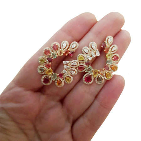 Cercei argint safir multicolor [3]