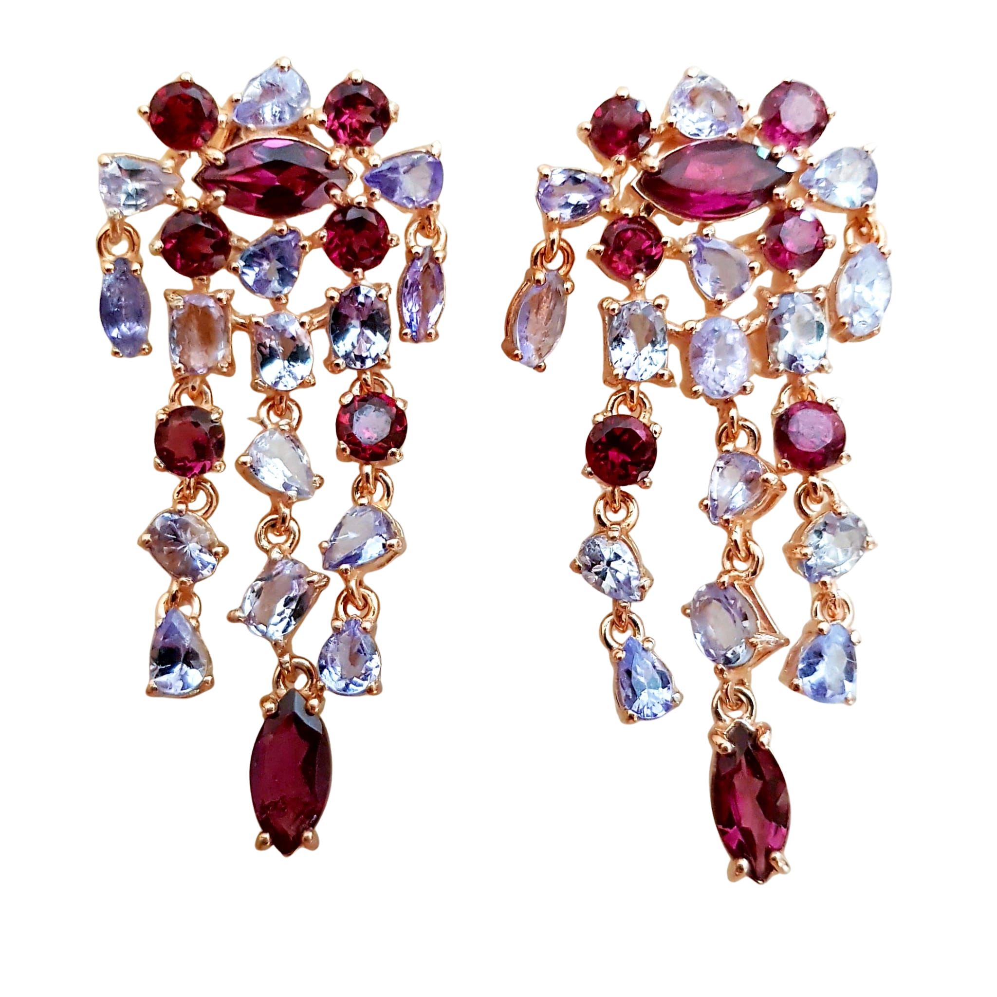 Granat - Cercei argint semipretioase