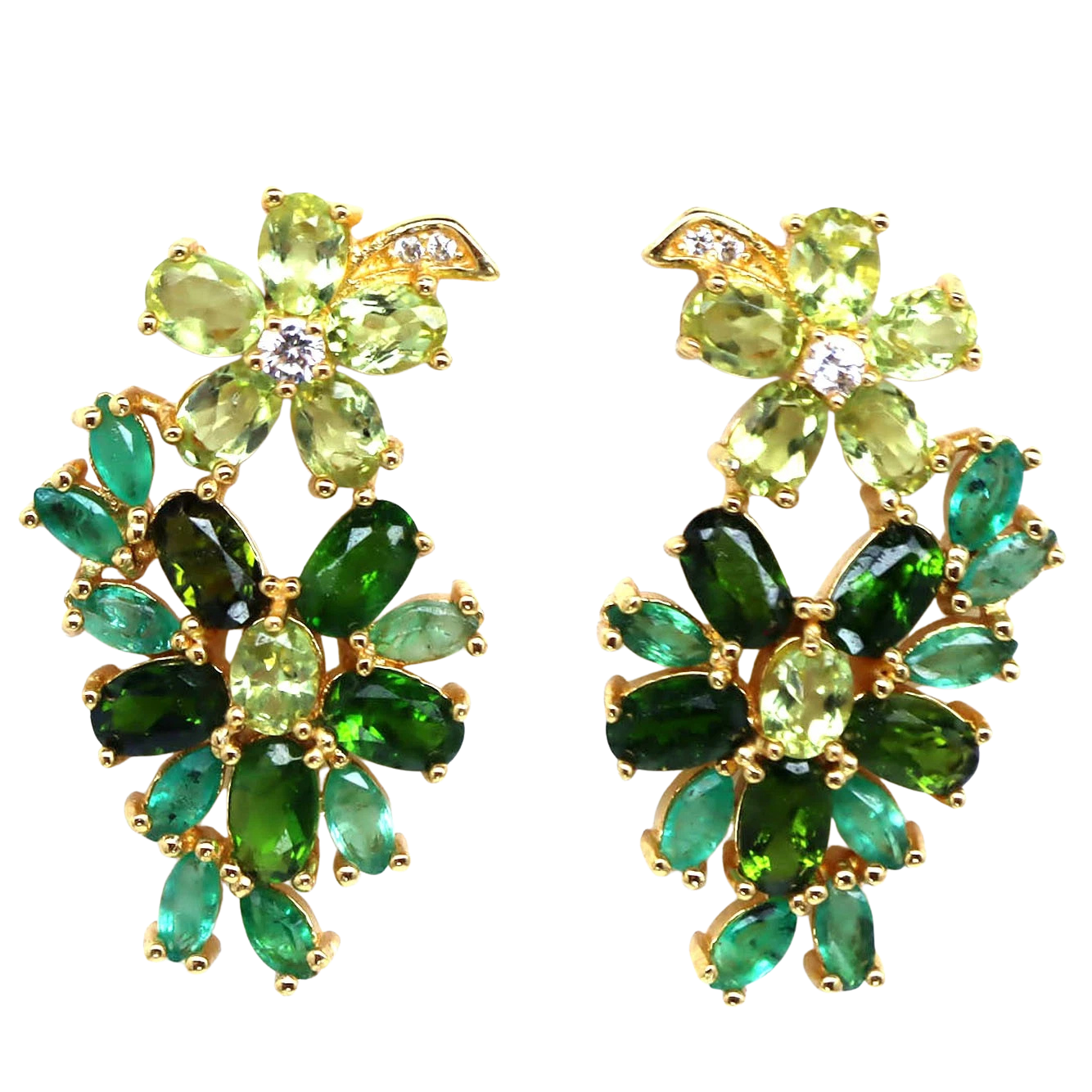 Crom-diopsid - Cercei argint semipretioase