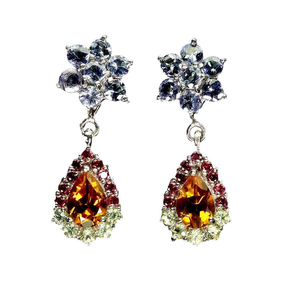 Tanzanit - Cercei argint semipretioase