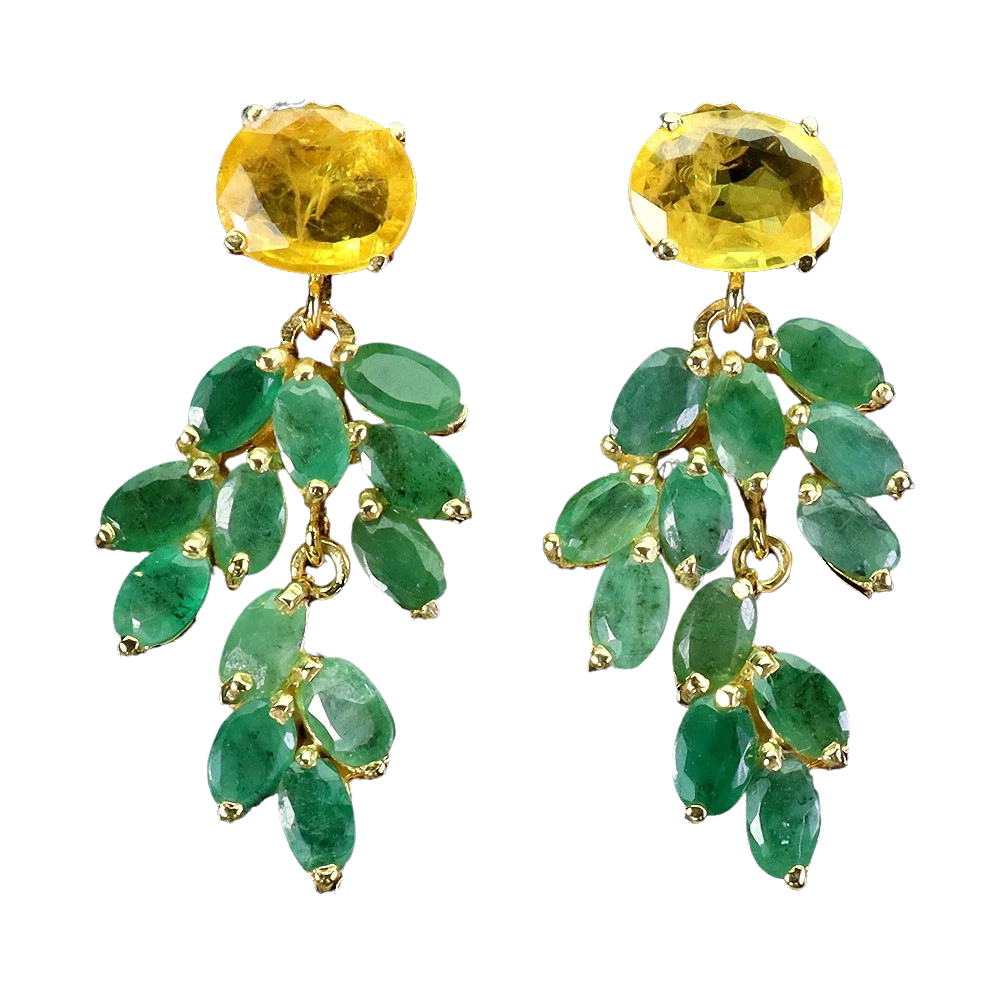 Bijuterii cu Pietre Semiprețioase si Pretioase din Argint - Cercei argint smarald