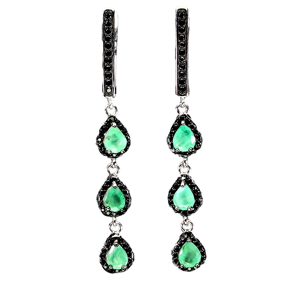 Smarald - Cercei argint smarald