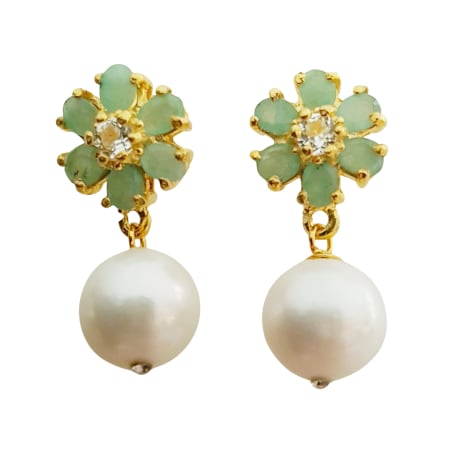 Cercei cu Pietre Semipretioase si Pietre Pretioase din Argint - Cercei argint smarald