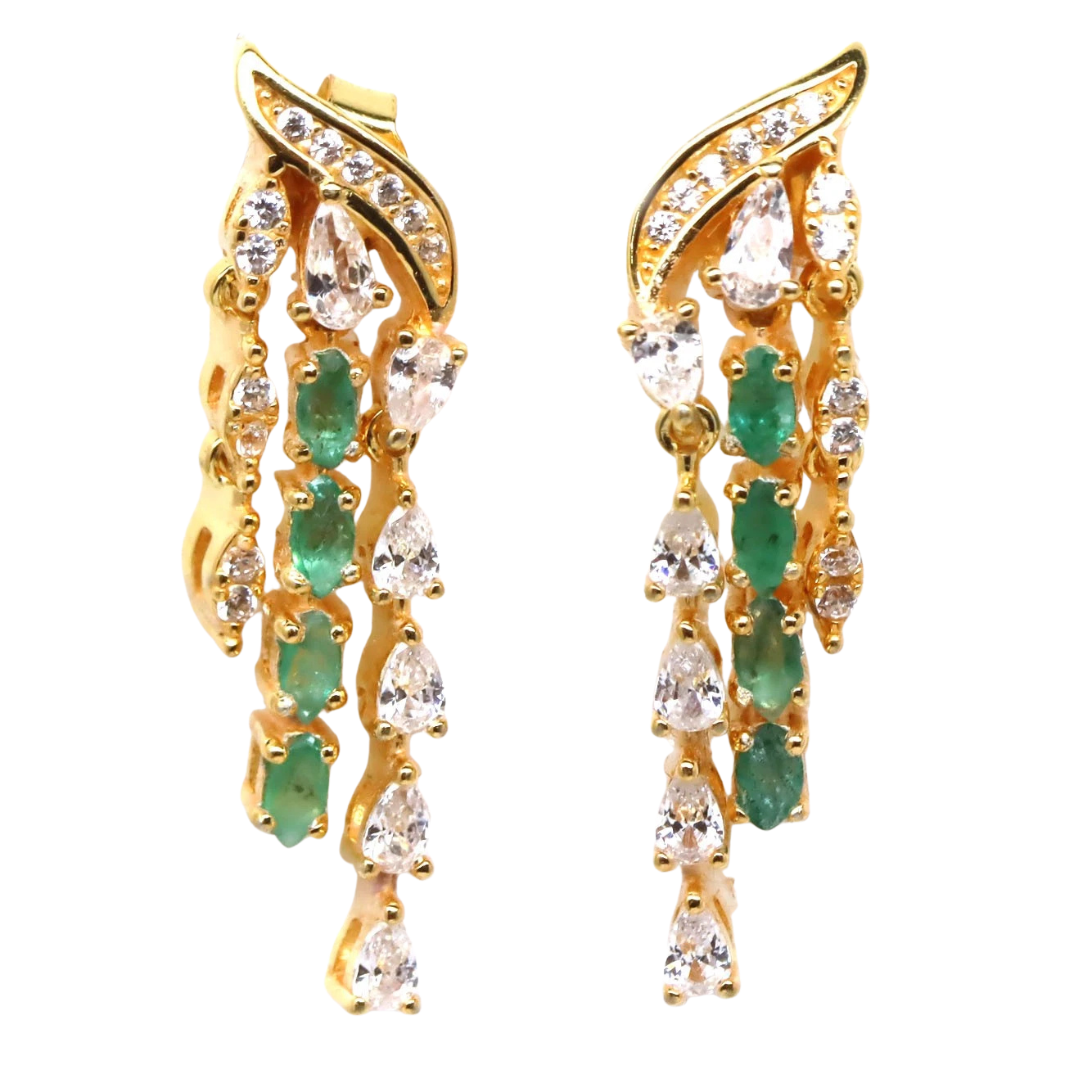 Bijuterii - Cercei argint smarald