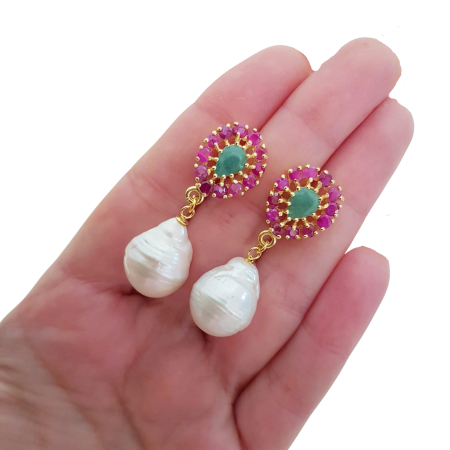 Cercei argint smarand perle [2]