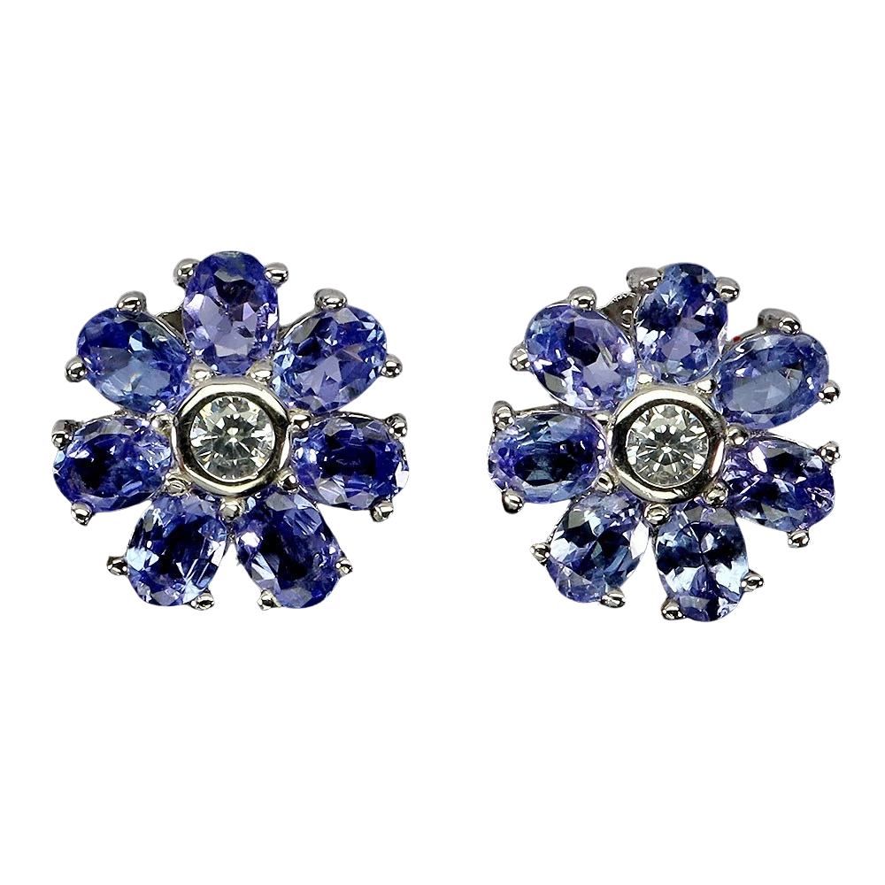 Tanzanit - Cercei argint tanzanit