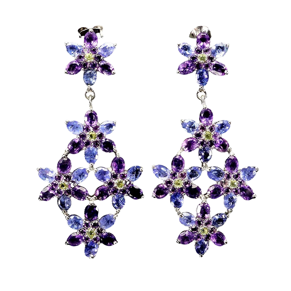 Tanzanit - Cercei argint tanzanit