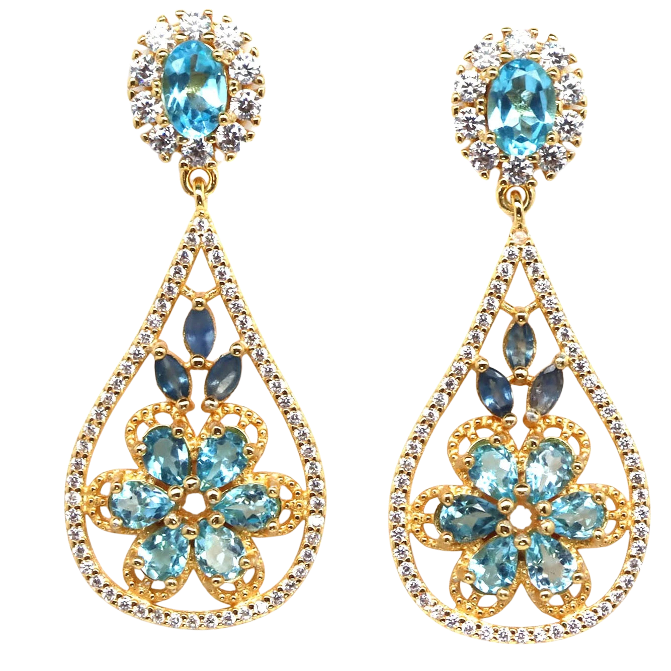 Cercei cu Pietre Semipretioase si Pietre Pretioase din Argint - Cercei argint tanzanit