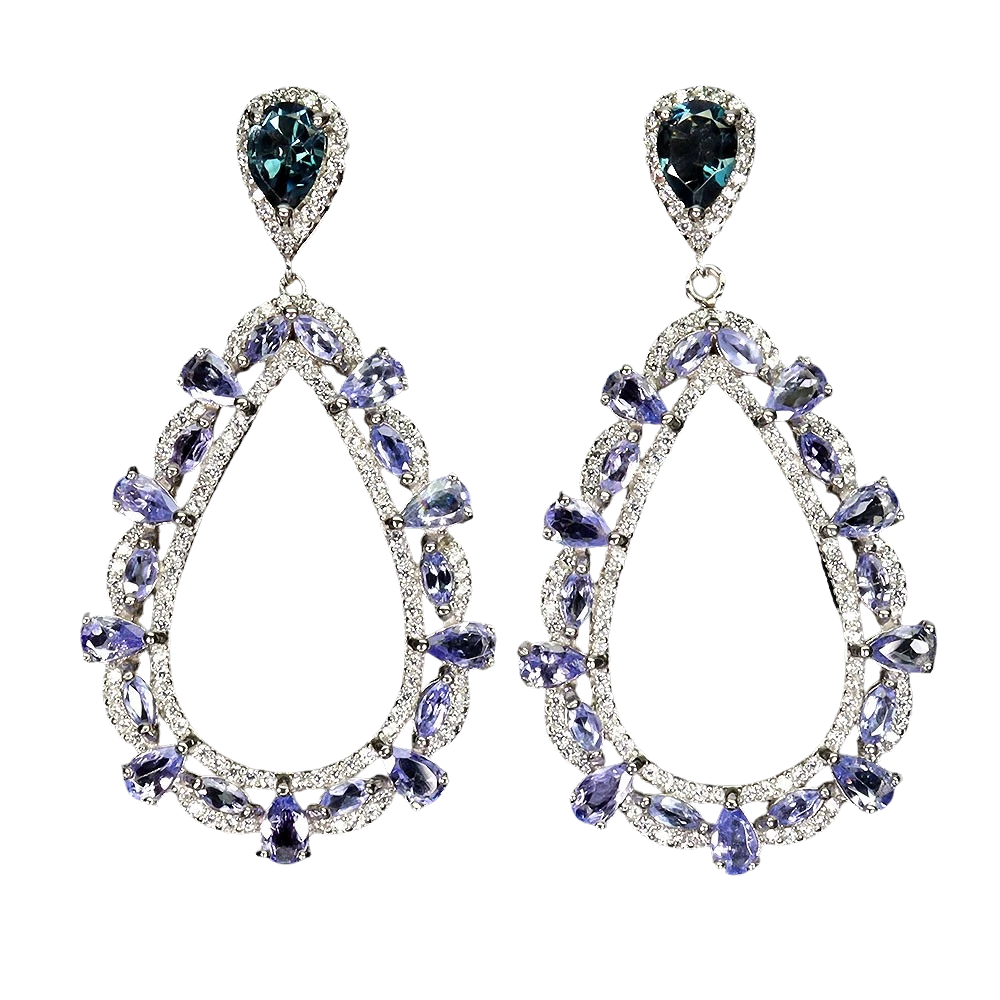 Tanzanit - Cercei argint tanzanit