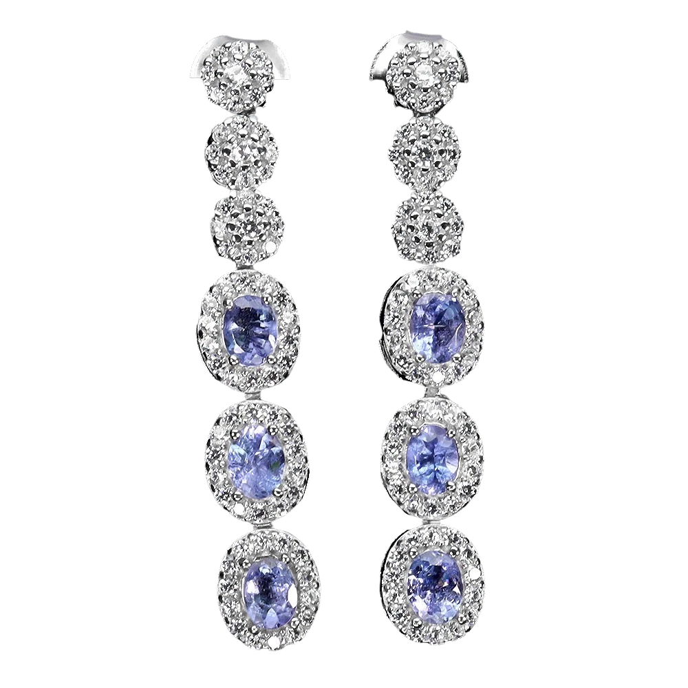 Tanzanit - Cercei argint tanzanit