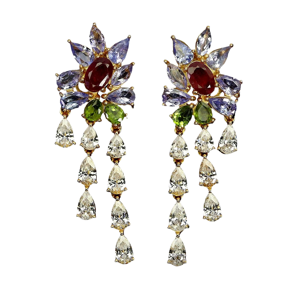 Turmalina - Cercei argint tanzanit