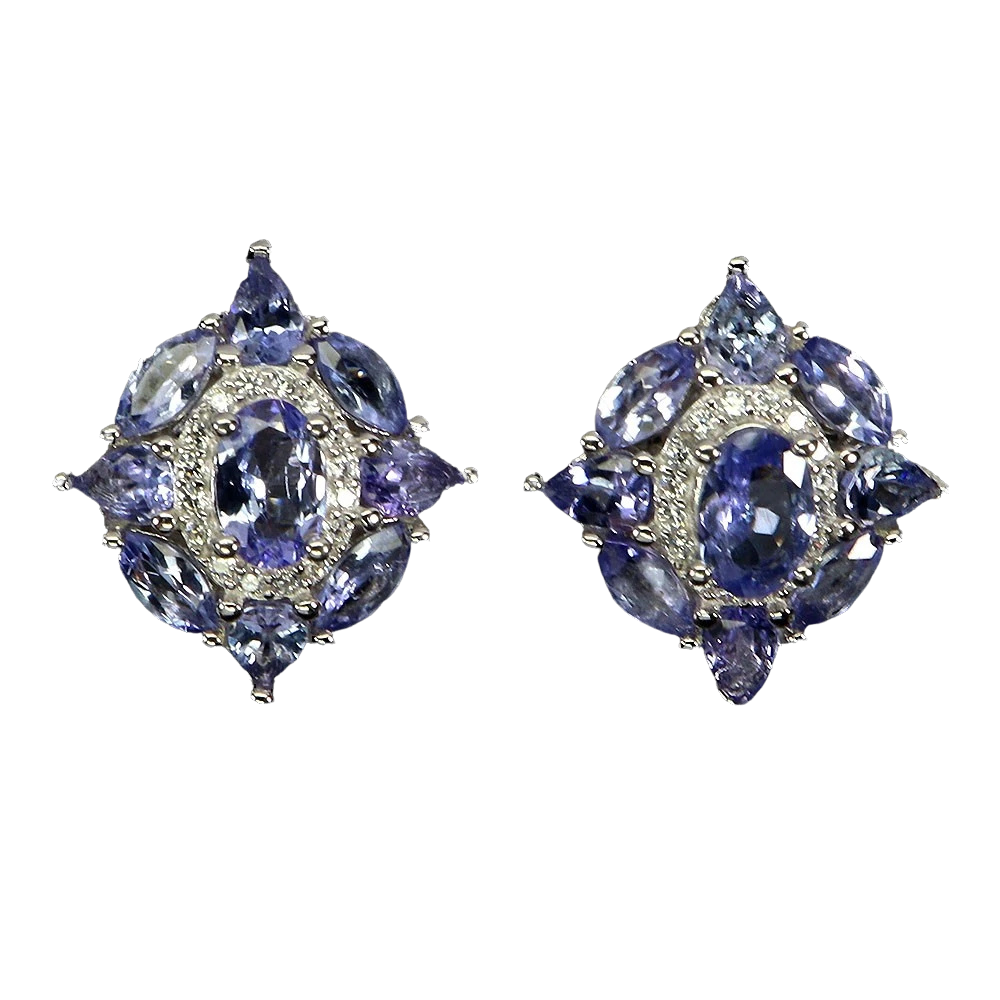 Bijuterii cu Pietre Semiprețioase si Pretioase din Argint - Cercei argint tanzanit
