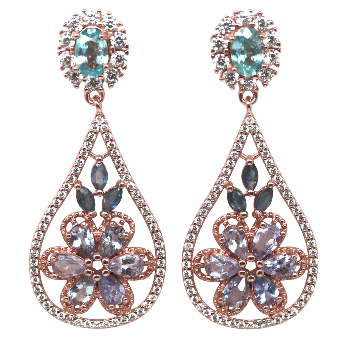 Tanzanit - Cercei argint tanzanit