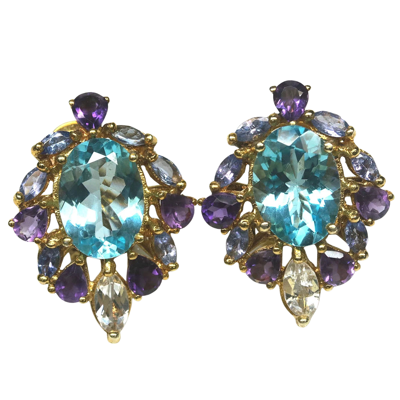 Cercei cu Pietre Semipretioase si Pietre Pretioase din Argint - Cercei argint topaz