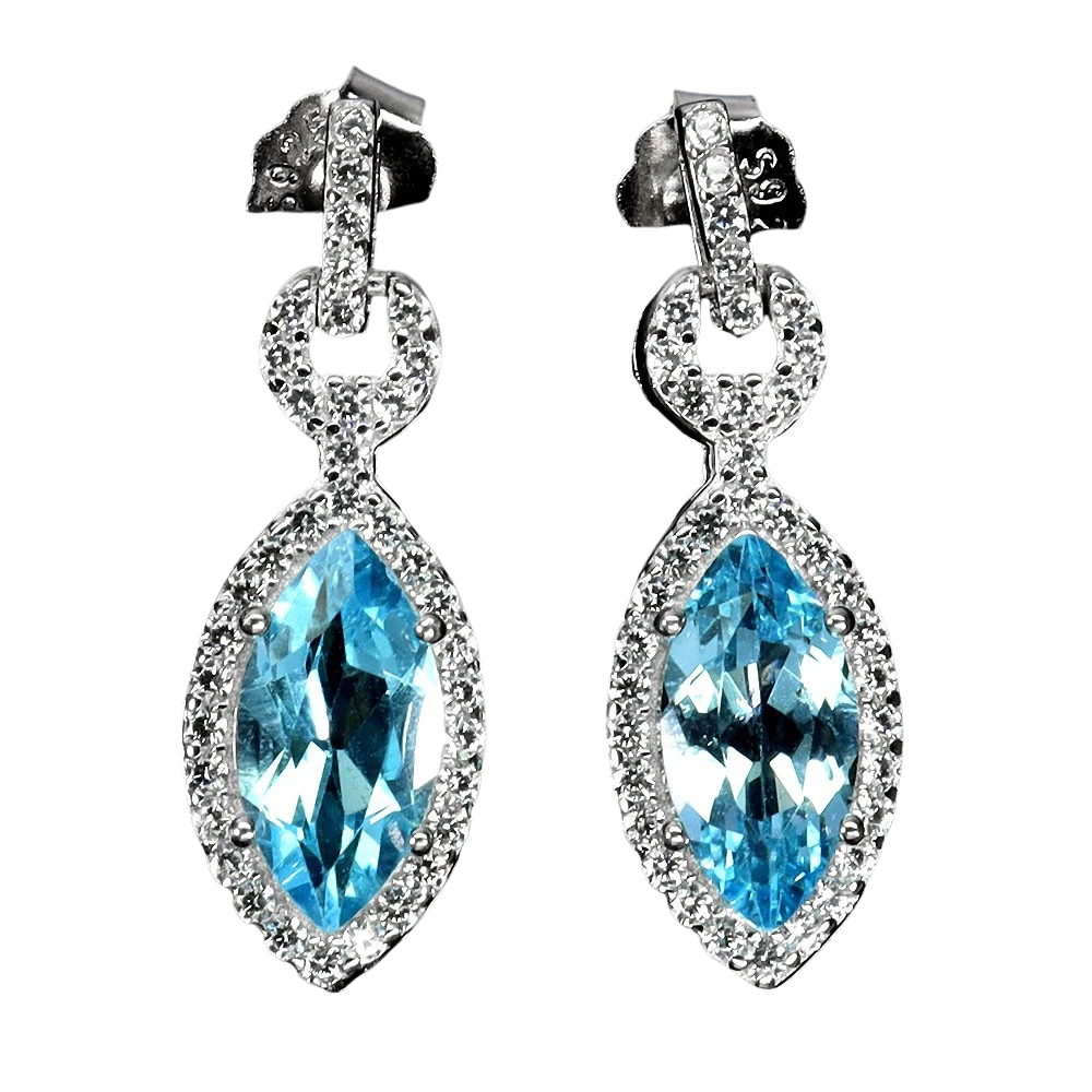 Cercei cu Pietre Semipretioase si Pietre Pretioase din Argint - Cercei argint topaz