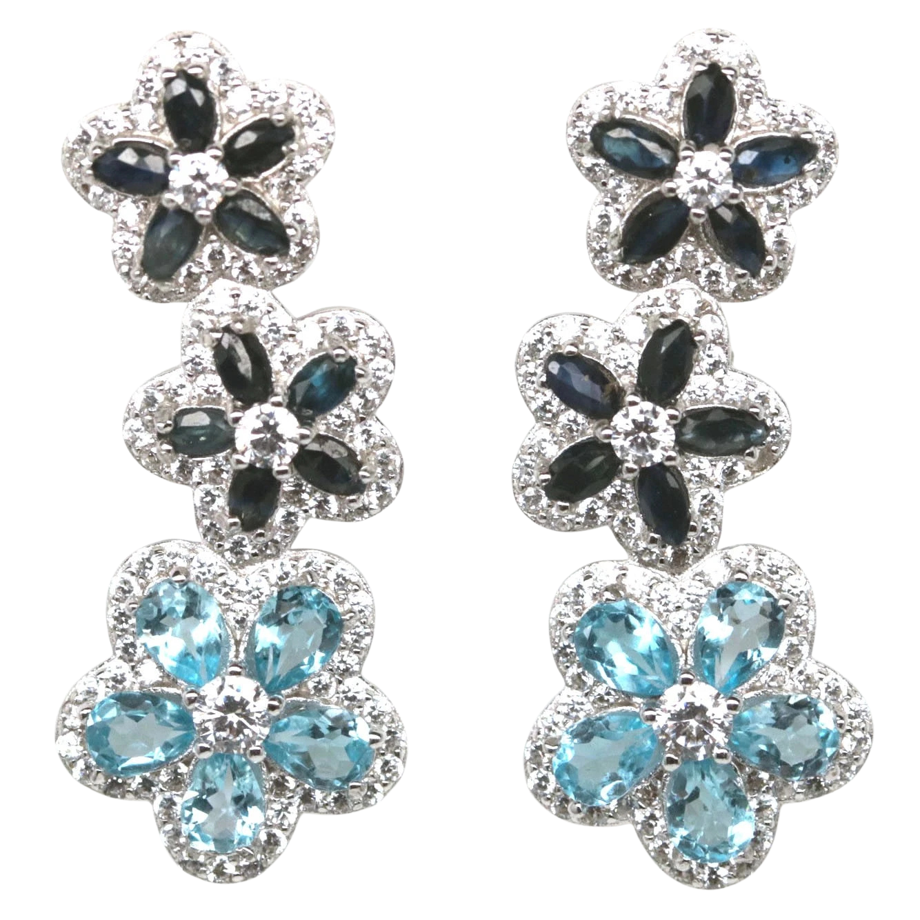 Cercei cu Pietre Semipretioase si Pietre Pretioase din Argint - Cercei argint topaz