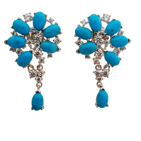 Cercei cu Pietre Semipretioase si Pietre Pretioase din Argint - Cercei argint turquoise