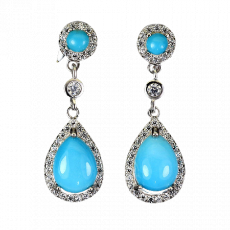 Turquoise - Cercei argint turquoise