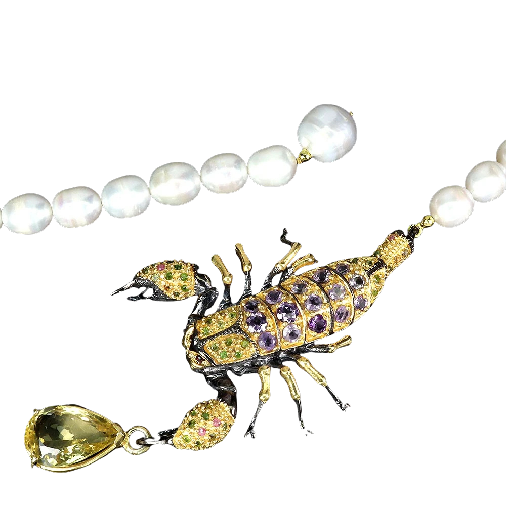 Colier argint perle ametist [2]