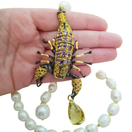 Colier argint perle ametist [3]