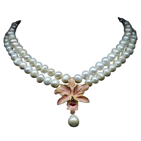 Bijuterii cu Pietre Semiprețioase si Pretioase din Argint - Colier argint perle rubin