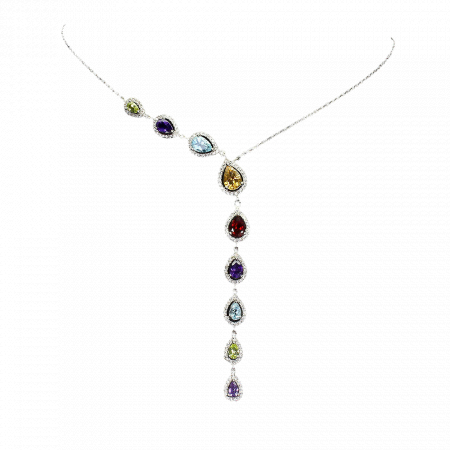 Coliere cu Pietre Semipretioase si Pietre Pretioase din Argint - Colier argint semipretioase
