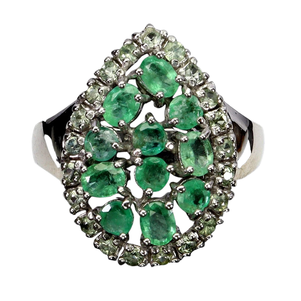 Inele cu Pietre Semipretioase si Pietre Pretioase din Argint - Inel argint smarald